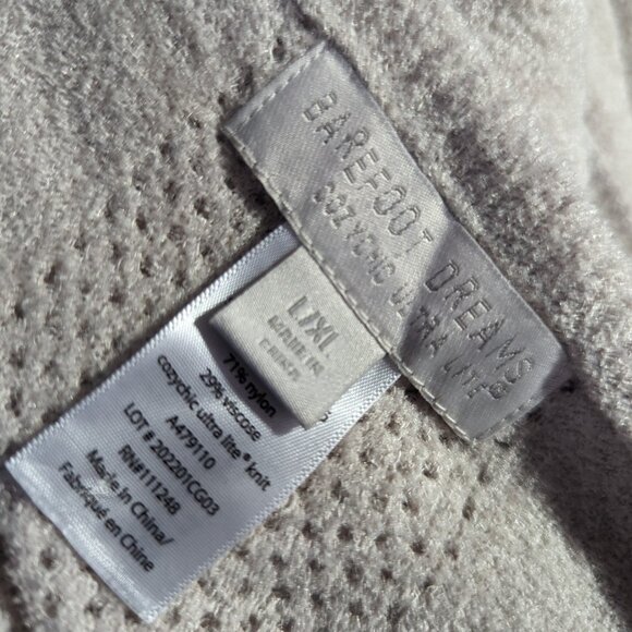 BAREFOOT DREAMS CozyChic Hi Low Side Tie Poncho L XL Ultra Lite Beige - Picture 6 of 7